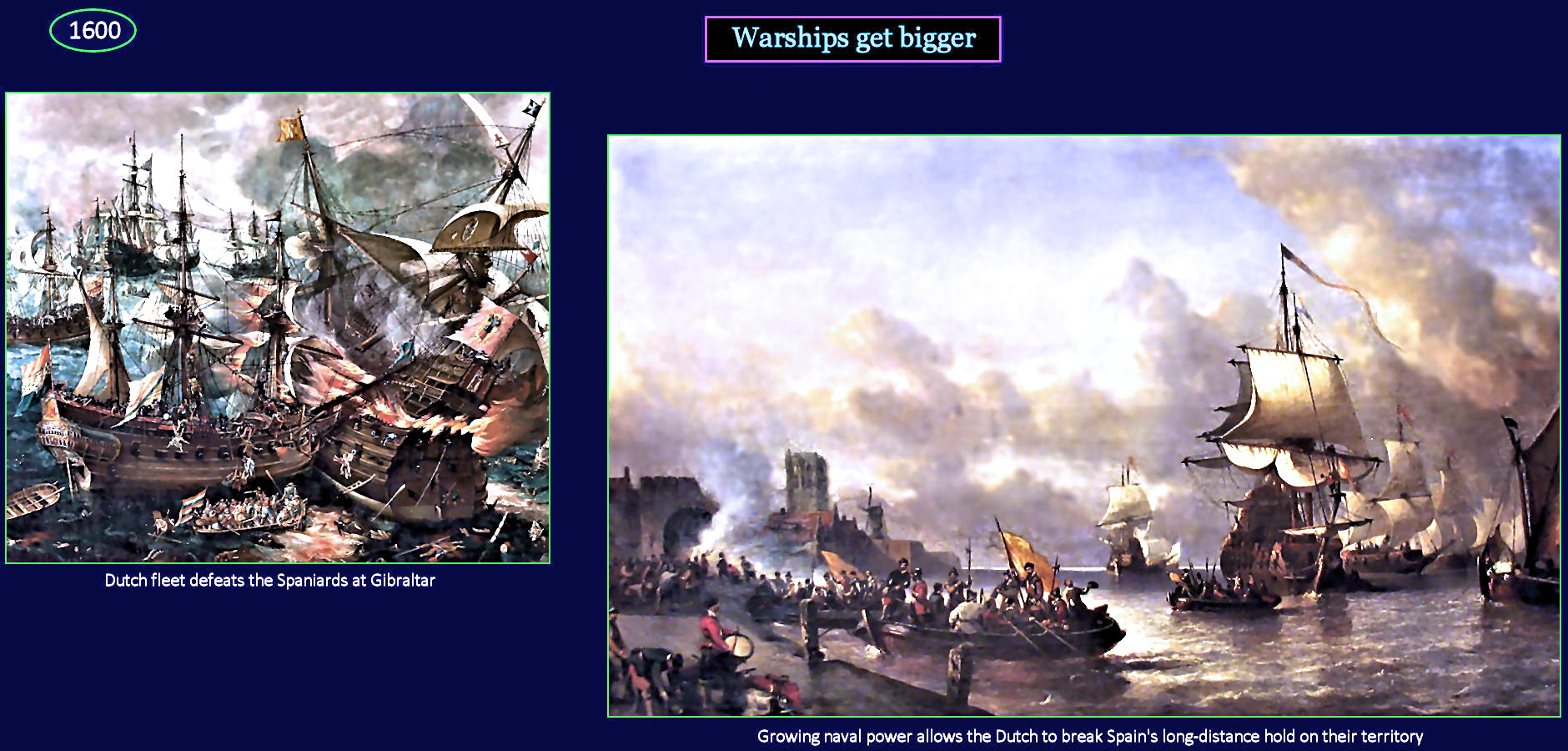 Warships and firepower, 1600